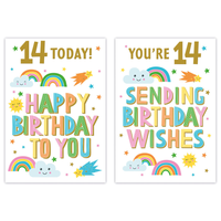 12pk Cards C50 Birthday Age 14 - Tiger Feet Ireland