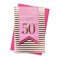6pk Cards C75 Birthday Age 50 Friend - Tiger Feet Ireland