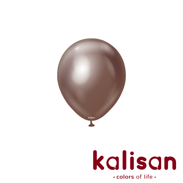 100ct Latex Balloon 5" Mirror Chocolate Kalisan - Tiger Feet Ireland
