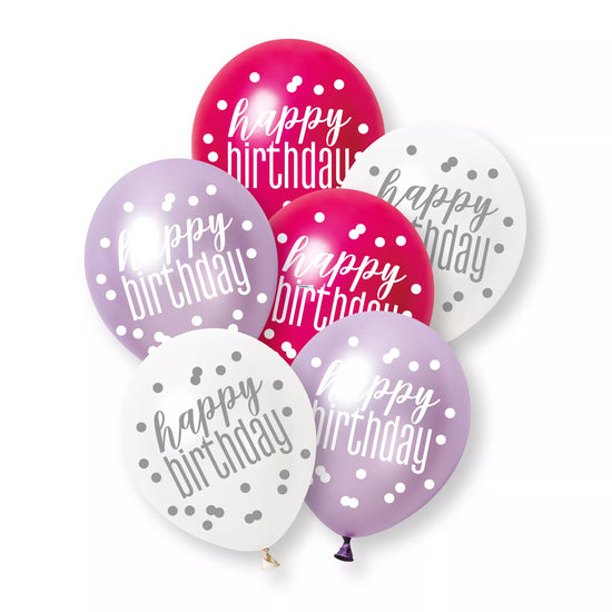 Unique Glitz Birthday Rose Gold 12" Latex 6pk