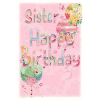 6pk Cards C50 Birthday Sister - Tiger Feet Ireland