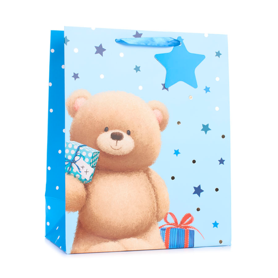 Tiger Feet 6 Pack Gift Bag Bear & Stars Medium