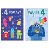 12pk Cards C50 Birthday Age 4 - Tiger Feet Ireland