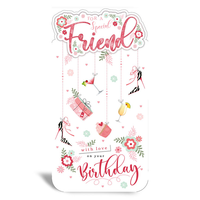 6pk Cards C55 Birthday Friend - Tiger Feet Ireland