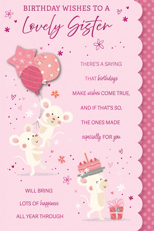 6pk Cards C75 Birthday Sister - Tiger Feet Ireland