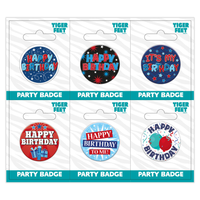 6pk Small Badges Birthday Open - Tiger Feet Ireland