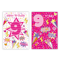 12pk Cards C50 Birthday Age 9 - Tiger Feet Ireland