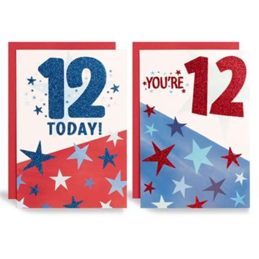 12pk Cards C50 Birthday Age 12 - Tiger Feet Ireland