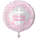 Foil Ballon 18" Holy Cross Communion Pink - Tiger Feet Ireland