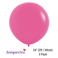 3pk 24in Latex Balloon Fash Fuchsia Sempertex - Tiger Feet Ireland