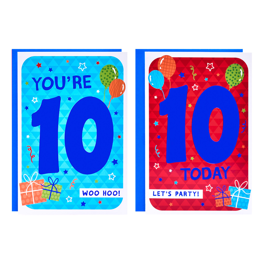 12pk Cards C50 Birthday Age 10 - Tiger Feet Ireland