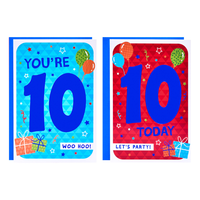 12pk Cards C50 Birthday Age 10 - Tiger Feet Ireland
