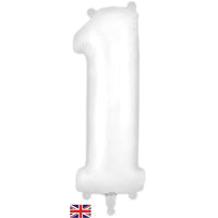 Foil Balloon 34" Big Number Matte White - Tiger Feet Ireland