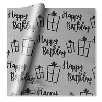 24pk Flatwrap Presents & Text Silver & Black - Tiger Feet Ireland