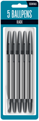 5pk Ball Pen Black - Tiger Feet Ireland