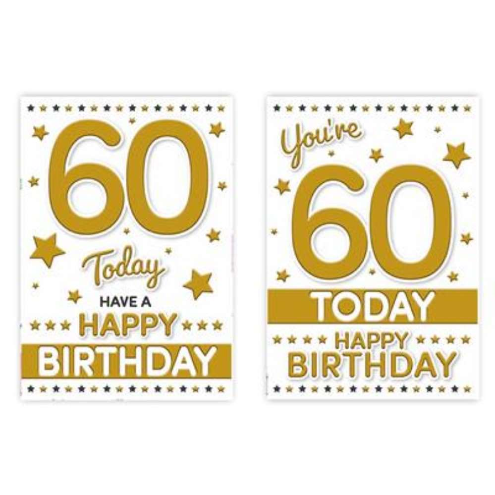 12pk Cards C50 Birthday Age 60 - Tiger Feet Ireland