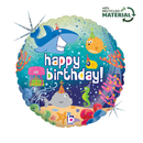 Foil Balloon 18" Round Birthday Ocean - Tiger Feet Ireland