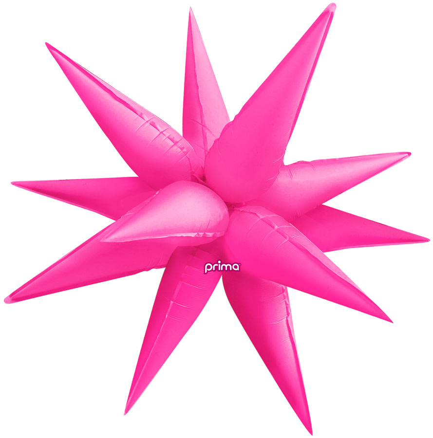 Foil Balloon 40" Shape Electric Pink Starburst - Tiger Feet Ireland