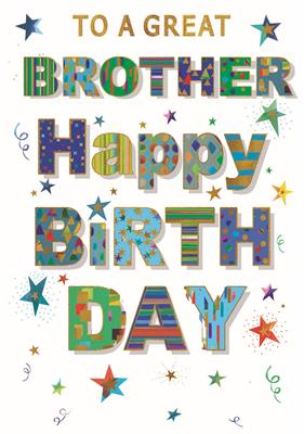 6pk Cards C50 Birthday Brother - Tiger Feet Ireland