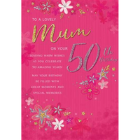 6pk Cards C75 Birthday Age 50 Mum - Tiger Feet Ireland