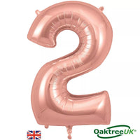 Foil Balloon 34" Big Number Rose Gold - Tiger Feet Ireland