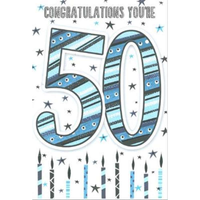 6pk Cards C50 Birthday Age 50 - Tiger Feet Ireland