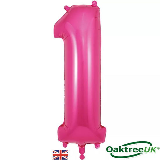 Oaktree Foil Balloon Pink 34" Number 1