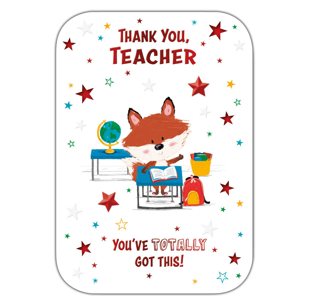 6pk Cards C50 Thank You Teacher - Tiger Feet Ireland