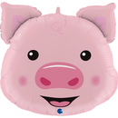 Foil Balloon 24" Supershape Pig Head - Tiger Feet Ireland