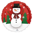 Foil Balloon 18" Round Smiley Snowman - Tiger Feet Ireland
