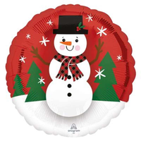 Foil Balloon 18" Round Smiley Snowman - Tiger Feet Ireland