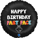 Foil Balloon 18" Round Happy Birthday Fart Face - Tiger Feet Ireland
