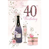 6pk Cards C50 Birthday Age 40 - Tiger Feet Ireland