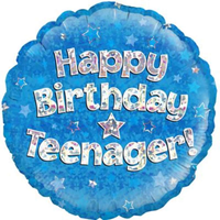 Foil Balloon 18" Happy Birthday Teenager - Tiger Feet Ireland