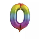34" Foil Balloons Big Number Rainbow - Tiger Feet Ireland