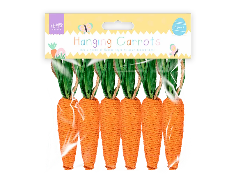 6pk Hanging Carrots Easter - Tiger Feet Ireland