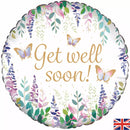 Foil Blln 18in Rnd Floral Get Well Soon - Tiger Feet Ireland