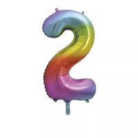 Foil Balloon 34" Big Number Rainbow - Tiger Feet Ireland