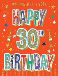 6pk Cards ED C50 Age 30 Text On Orange - Tiger Feet Ireland