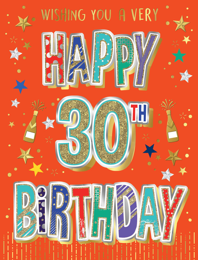 6pk Cards ED C50 Age 30 Text On Orange - Tiger Feet Ireland