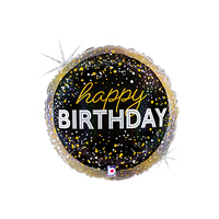 Happy Birthday Metallic Party 18" Foil Balloon - Tiger Feet Ireland