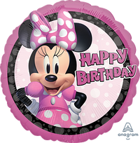 Foil Blln 18in Rnd Minnie Mouse Forever Birthday - Tiger Feet Ireland