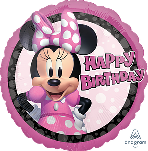 Foil Blln 18in Rnd Minnie Mouse Forever Birthday - Tiger Feet Ireland