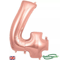 Foil Balloon 34" Big Number Rose Gold - Tiger Feet Ireland