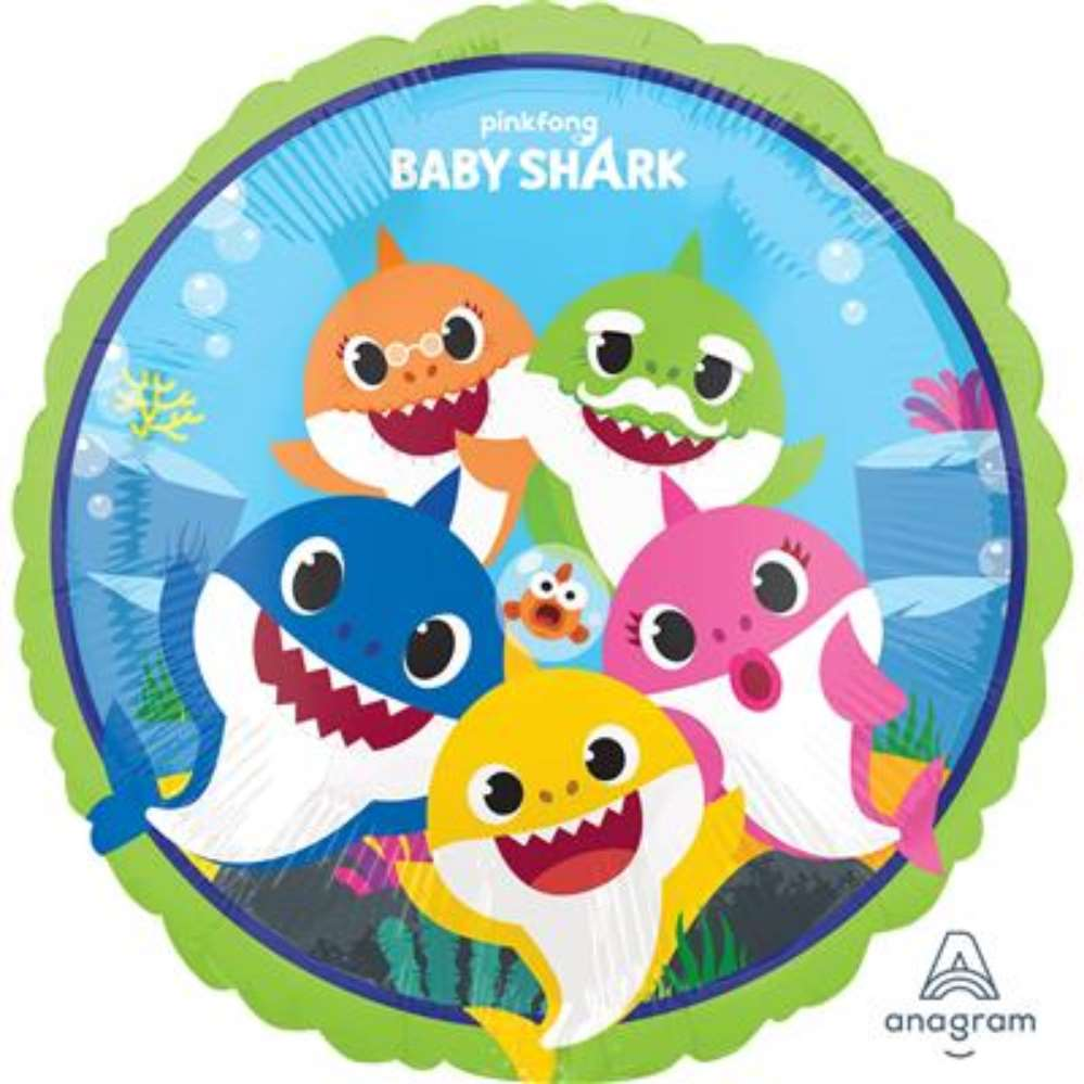 Foil Balloon 18" Round Baby Shark - Tiger Feet Ireland