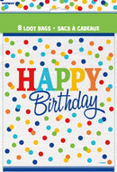 8ct Lootbags Happy Birthday Polka Dots - Tiger Feet Ireland