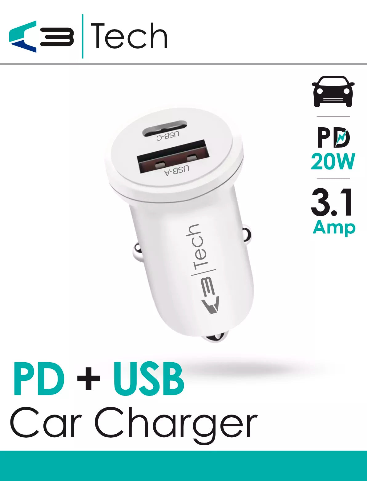 Car Charger Pd & USB - Tiger Feet Ireland