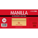 50pk Envelopes DL 110x220mm Manilla Self Seal - Tiger Feet Ireland