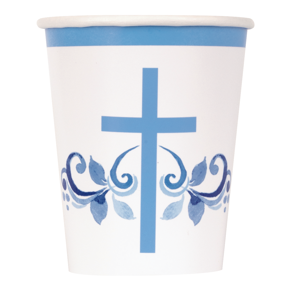 8pk Paper Cup 9oz Holy Cross Blue - Tiger Feet Ireland