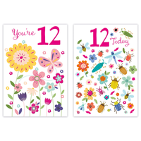 12pk Cards C50 Birthday Age 12 - Tiger Feet Ireland